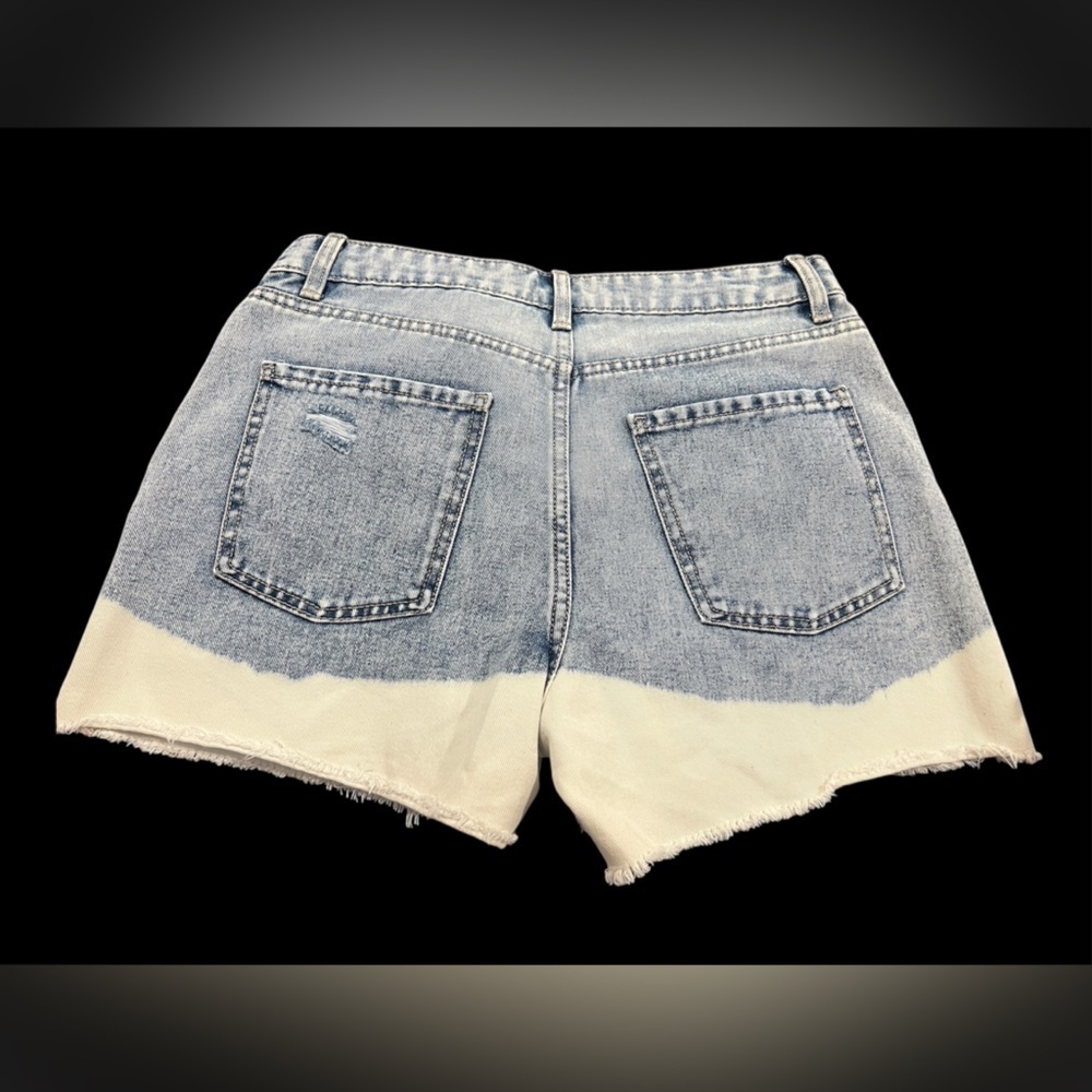 NOBO Blue and Cream Jean Shorts Two-Tone Design - Picture 3 of 6